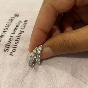 Sterling silver Swarovski crystal hoops